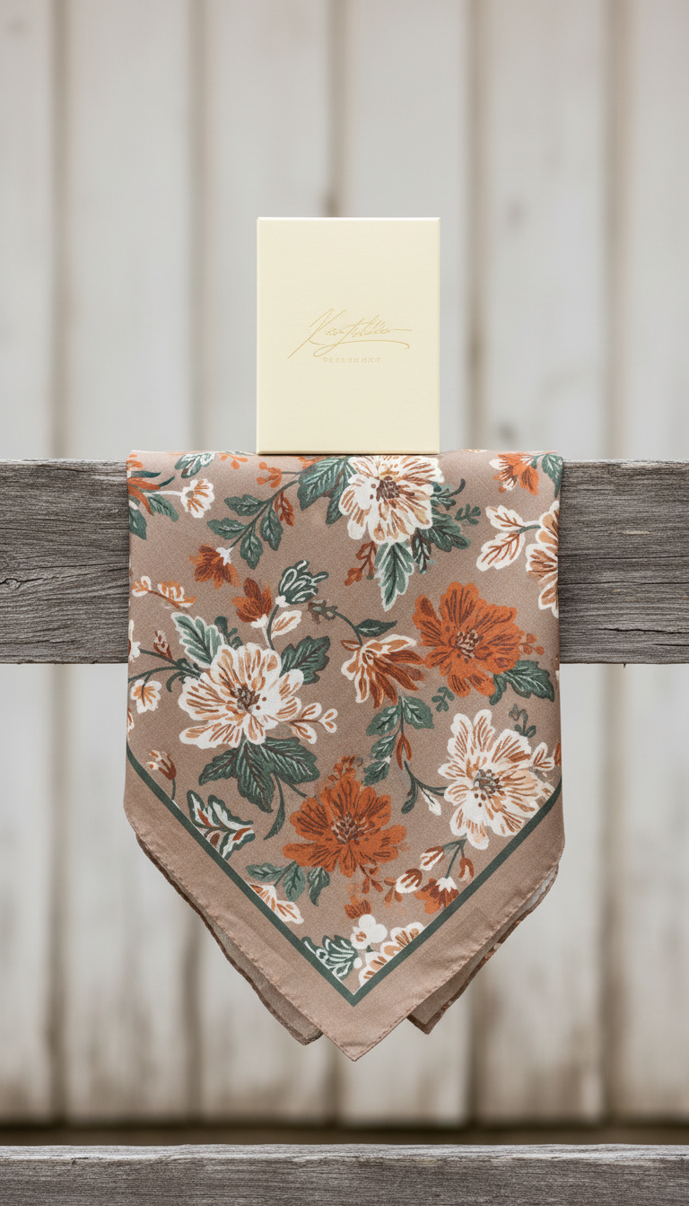 Artist Collaboration Wild Rag Dusty Taupe Floral
