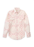 Women’s COWBOYGIRL blossom, pink quilt, print, granddaddy, snap shirt