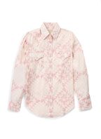 Women’s COWBOYGIRL blossom, pink quilt, print, granddaddy, snap shirt
