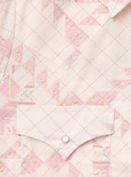 Women’s COWBOYGIRL blossom, pink quilt, print, granddaddy, snap shirt