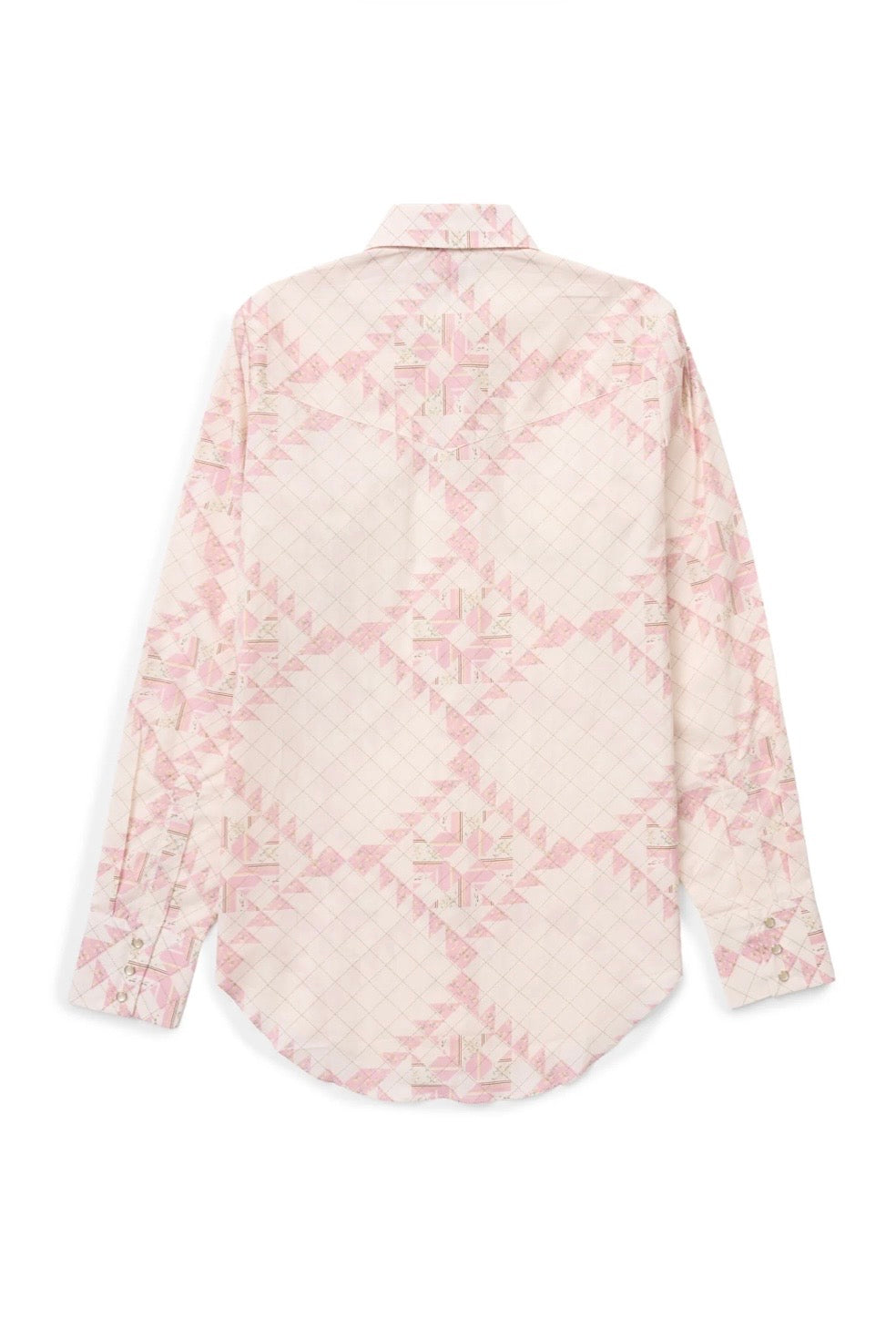 Women’s COWBOYGIRL blossom, pink quilt, print, granddaddy, snap shirt