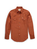 Women’s rust solid Tonal Dolby grandaddy snap shirt
