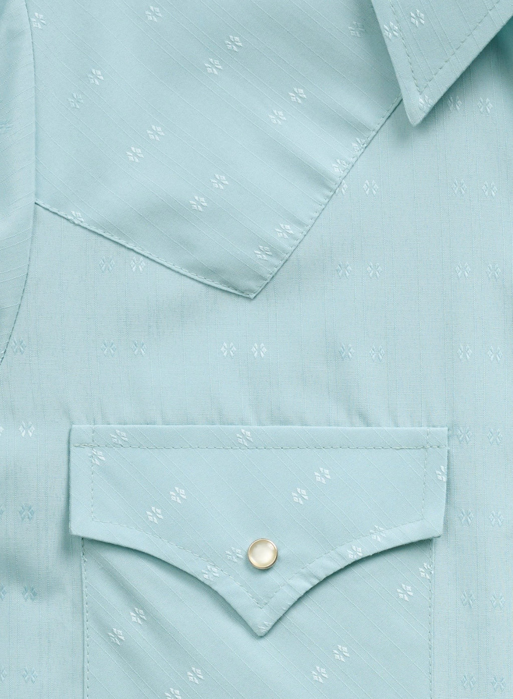 Women's Cowboygirl Vintage Turquoise Solid Tonal Dobby Granddaddy Snap Shirt