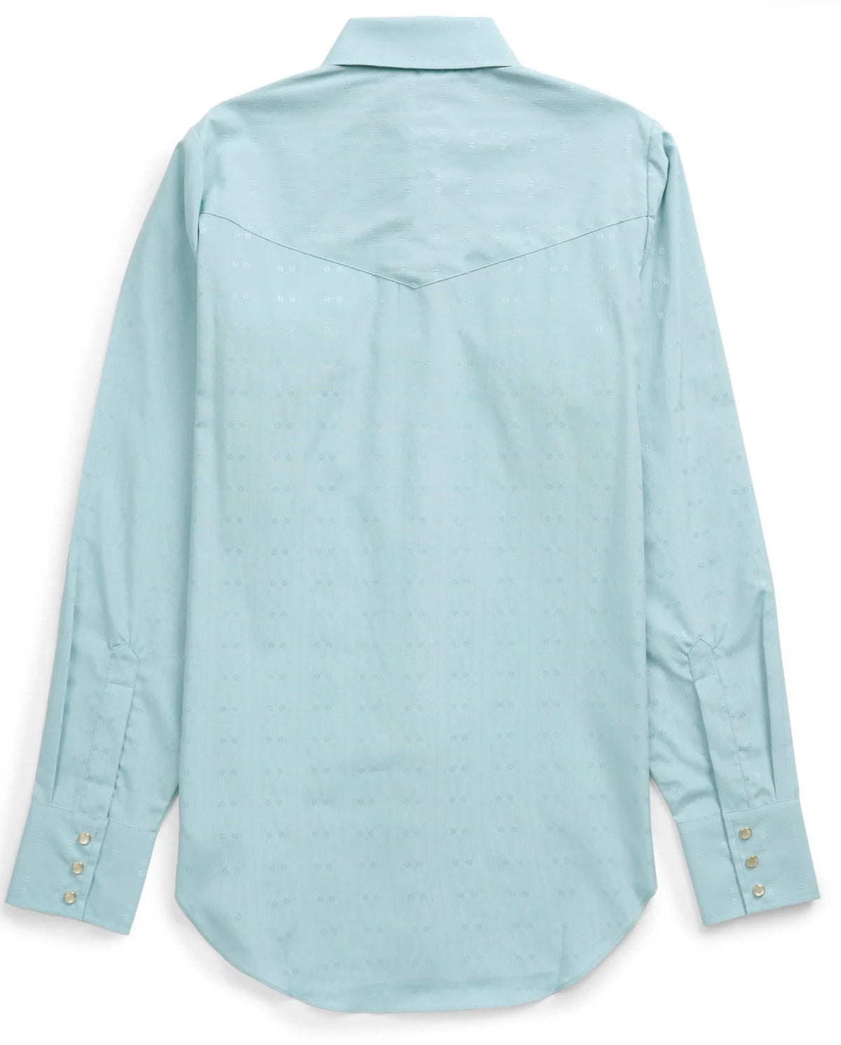 Women's Cowboygirl Vintage Turquoise Solid Tonal Dobby Granddaddy Snap Shirt