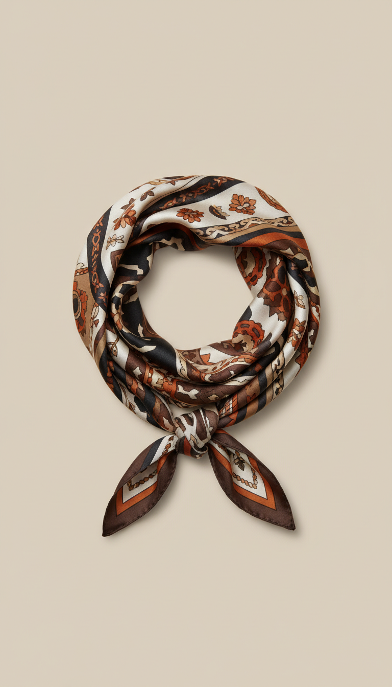 Silk Wild Rag Scarf with Hand-Rolled Edges