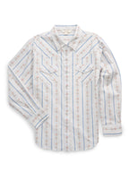 Women's Ely & Walker White Horseshoe Wallpaper Floral Print Long Sleeve Shirt