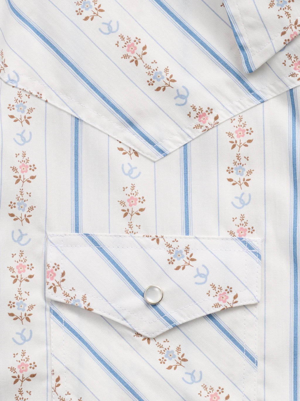 Women's Ely & Walker White Horseshoe Wallpaper Floral Print Long Sleeve Shirt